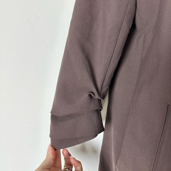 Babaton Aritzia Power Hip Blazer Size 12 Brown Pockets Stretch Mid Length Work - Picture 7 of 11